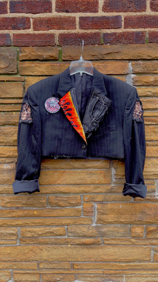 Custom Hot Girl Stripes Crop Blazer