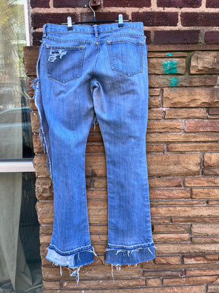 Custom Overlap Patchwork Cuff Denim - The Vault by Sacha