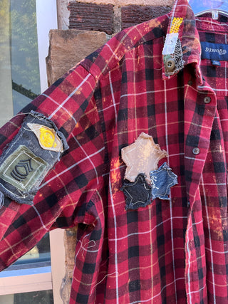 Custom St John’s Plaid Patchwork Shirt Dress