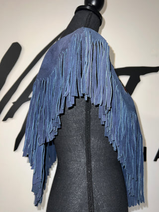 Sequin Chief Suede Fringe Poncho