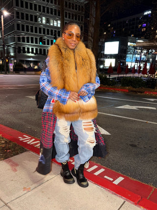 Red Fox Fur Scarf w/pockets