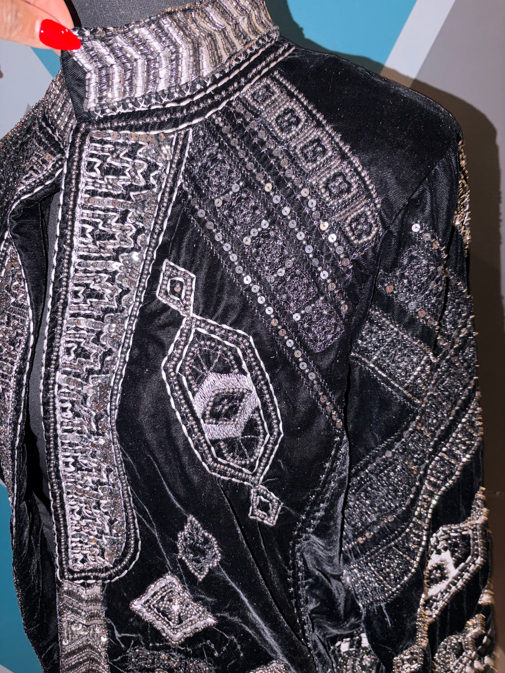 Velvet Embroidered Sequin Jacket - The Vault by Sacha