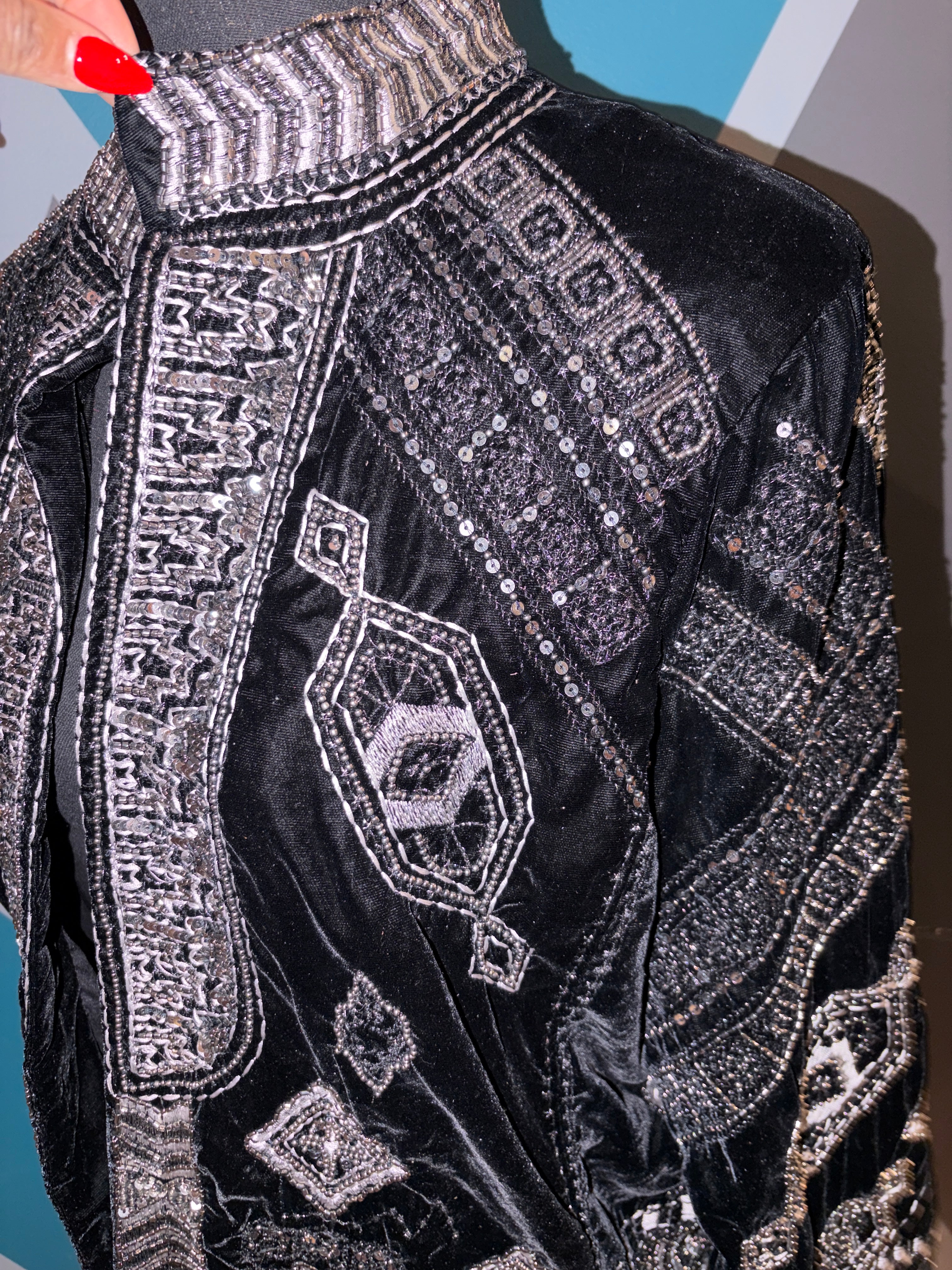 Velvet Embroidered Sequin Jacket - The Vault by Sacha