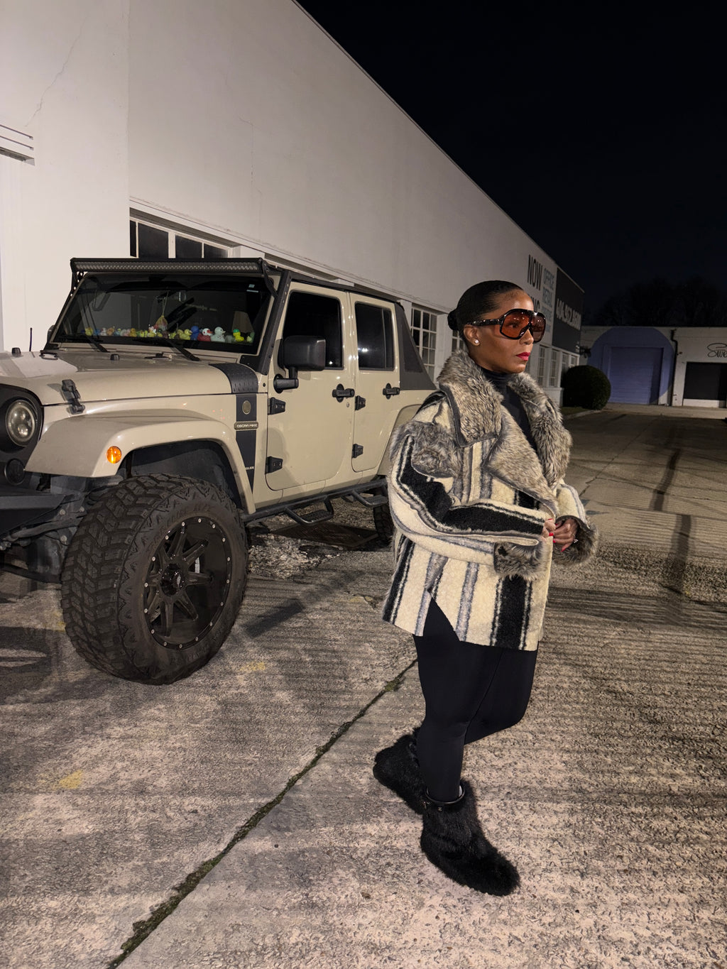 Reversible Shearling Tweed Coat - The Vault by Sacha