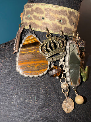 Cheetah Paradise Handmade Leather Choker