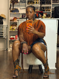 Leather Fringe cape