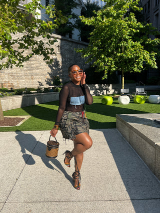 ✂️🪡Custom Camo Cargo Skirt