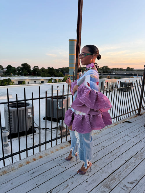 Bohemian Bloom ruffle tunic 6/15