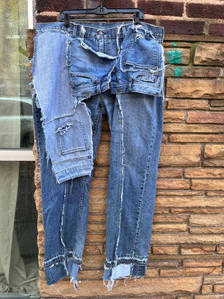 Custom Multi Patchwork Flap Jeans - The Vault by Sacha