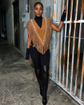 Buffalo bone Suede Poncho