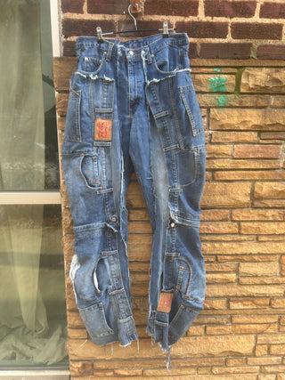Custom Destructed Chaps Denim