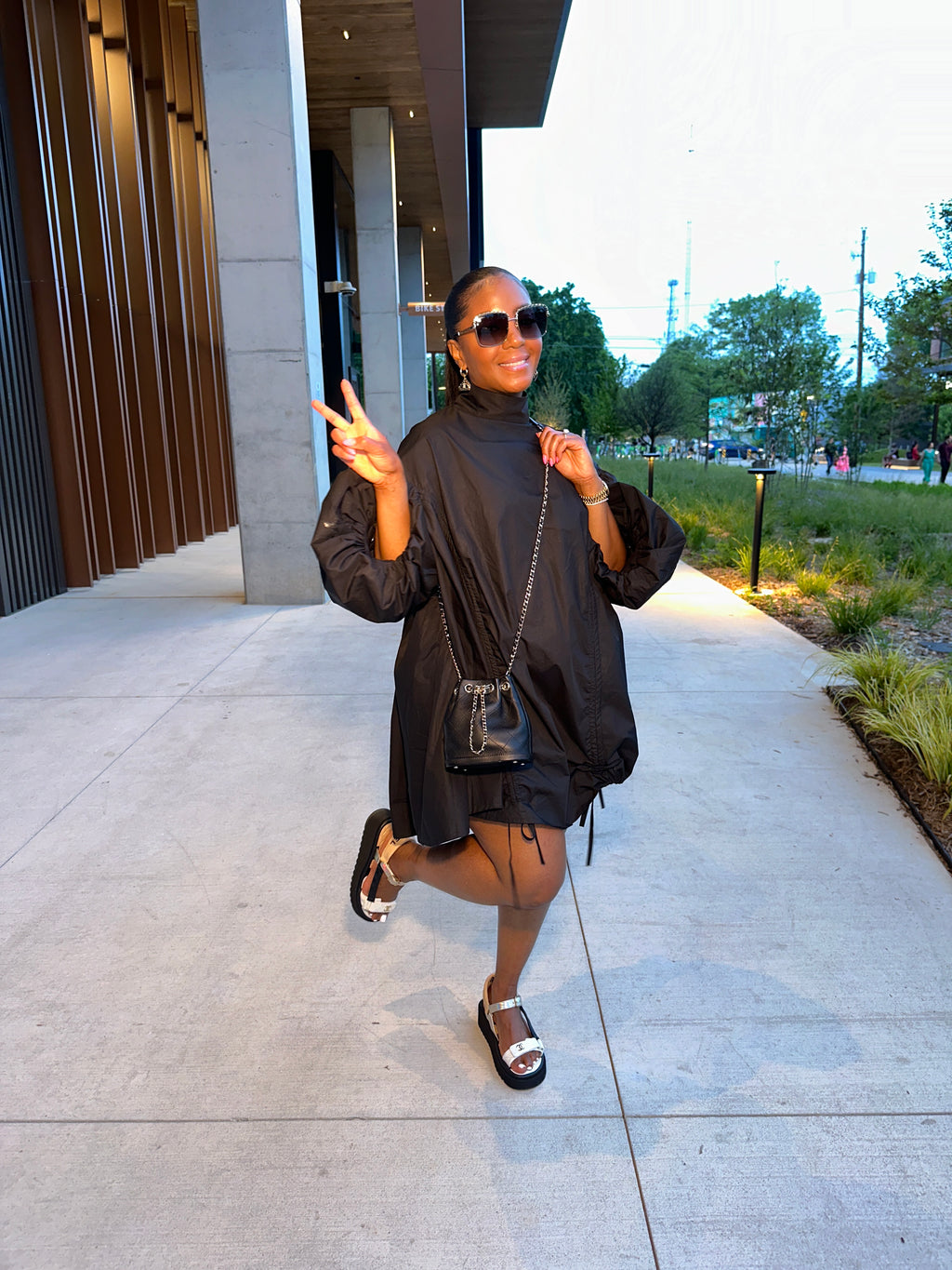 Ruched Shirt/Dress Black - The Vault by Sacha