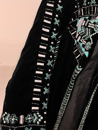 Embroidered + Beaded Velvet Coat - The Vault by Sacha