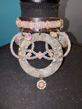 Infinity Iridescent Gems Handmade Leather Choker - The Vault by Sacha