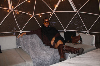 Chocolate drop knit sweater dress