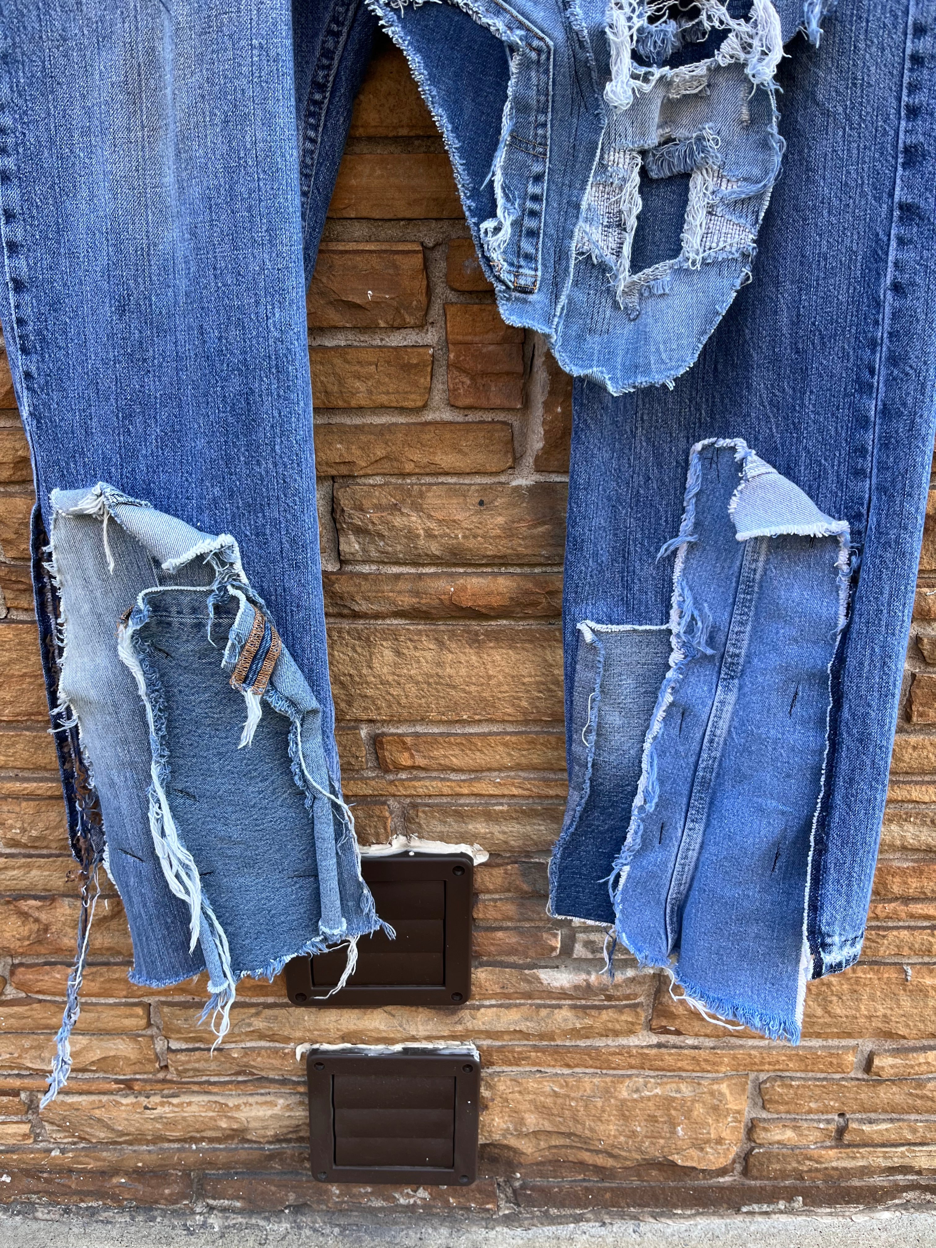 Custom Washed + Distressed Patchwork Chaps - The Vault by Sacha