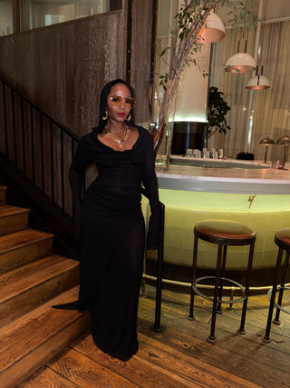 From the Shadows Hooded Drape Dress