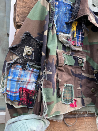 Custom Royal Blue 4 Patchwork Crop Jacket - The Vault by Sacha