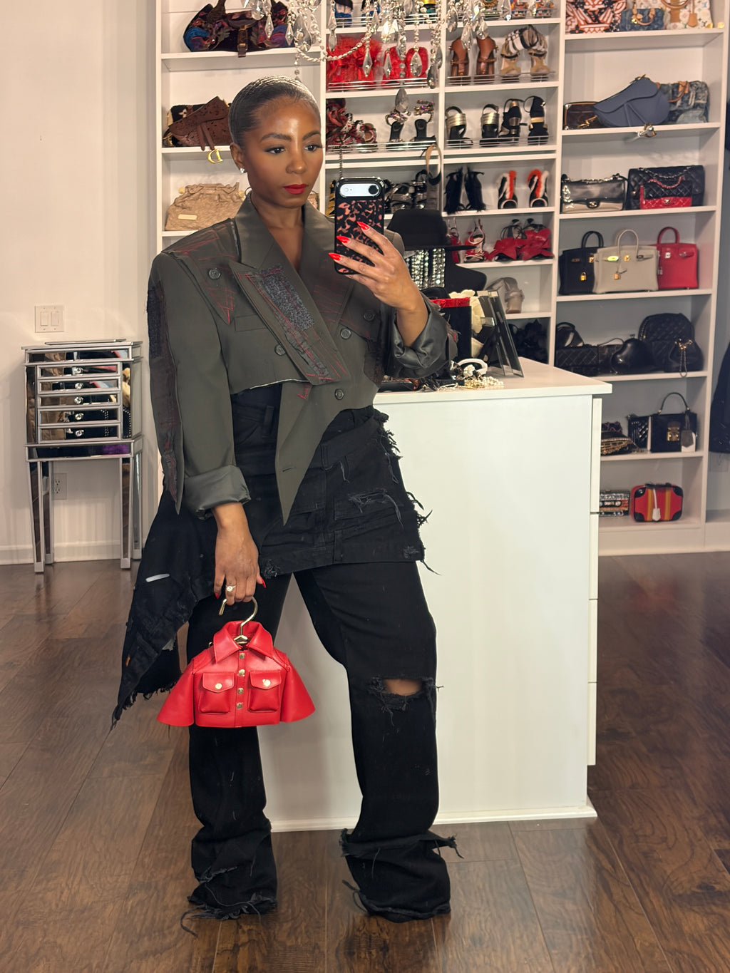 Black Upside down Slanted Custom jeans - The Vault by Sacha