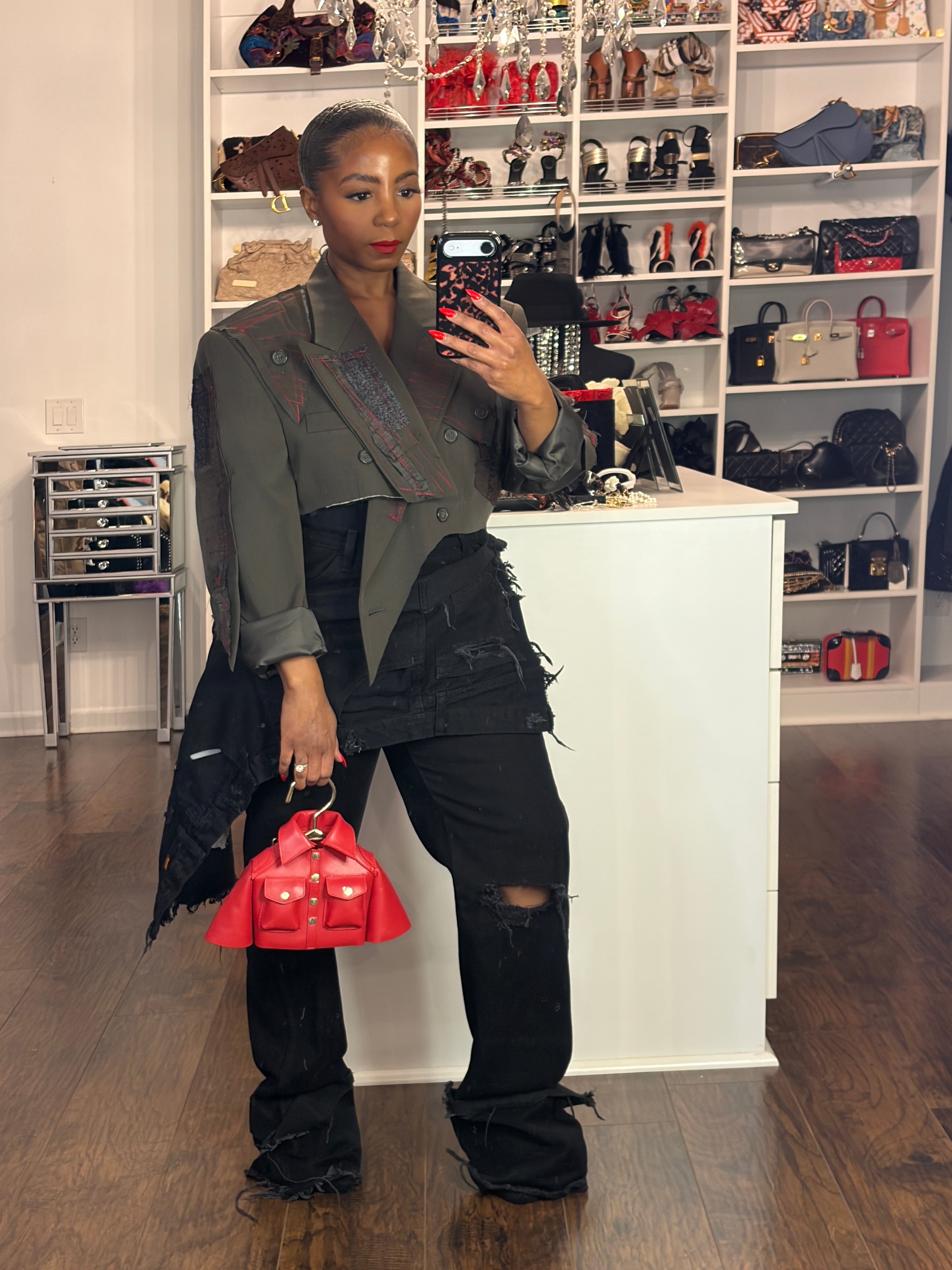 Black Upside down Slanted Custom jeans - The Vault by Sacha