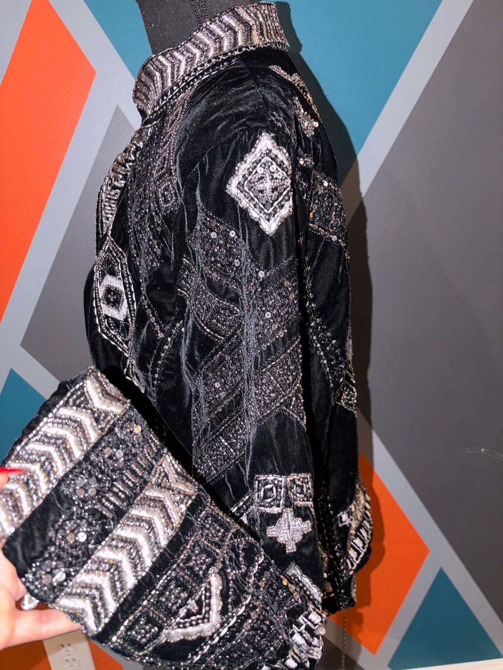 Velvet Embroidered Sequin Jacket - The Vault by Sacha