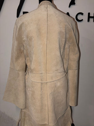 2 Pocket Tan Shearling Trench Coat