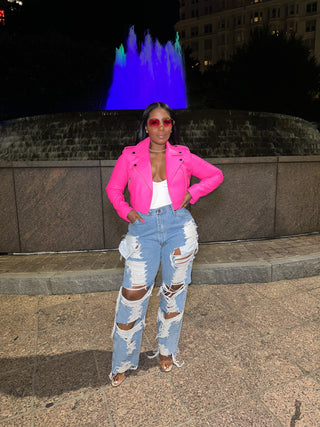 Hot Pink Crop Leather - The Vault by Sacha
