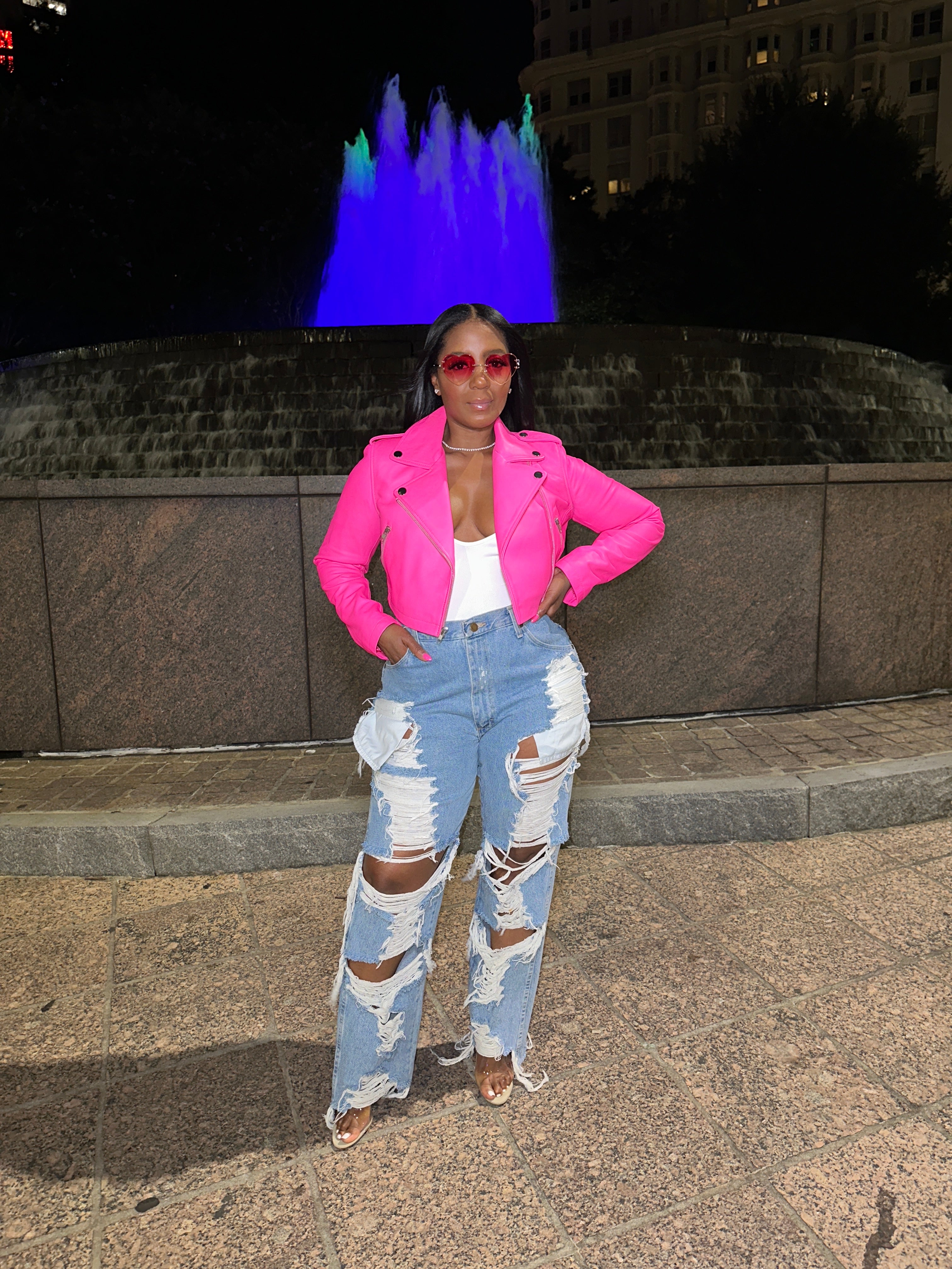 Hot Pink Crop Leather - The Vault by Sacha
