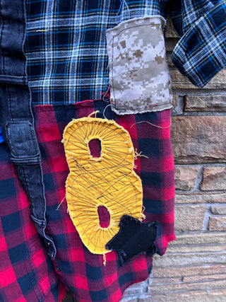 Custom Multi Plaid Figure 8 Patchwork Duster