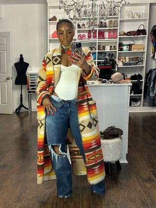 Desert Sunset Aztec Duster-Preorder until fabric sells out - The Vault by Sacha