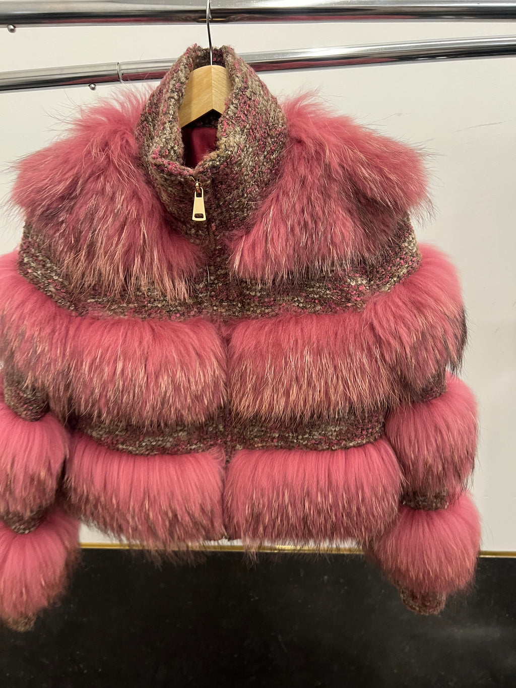 Genuine Fur & Tweed Coat - The Vault by Sacha