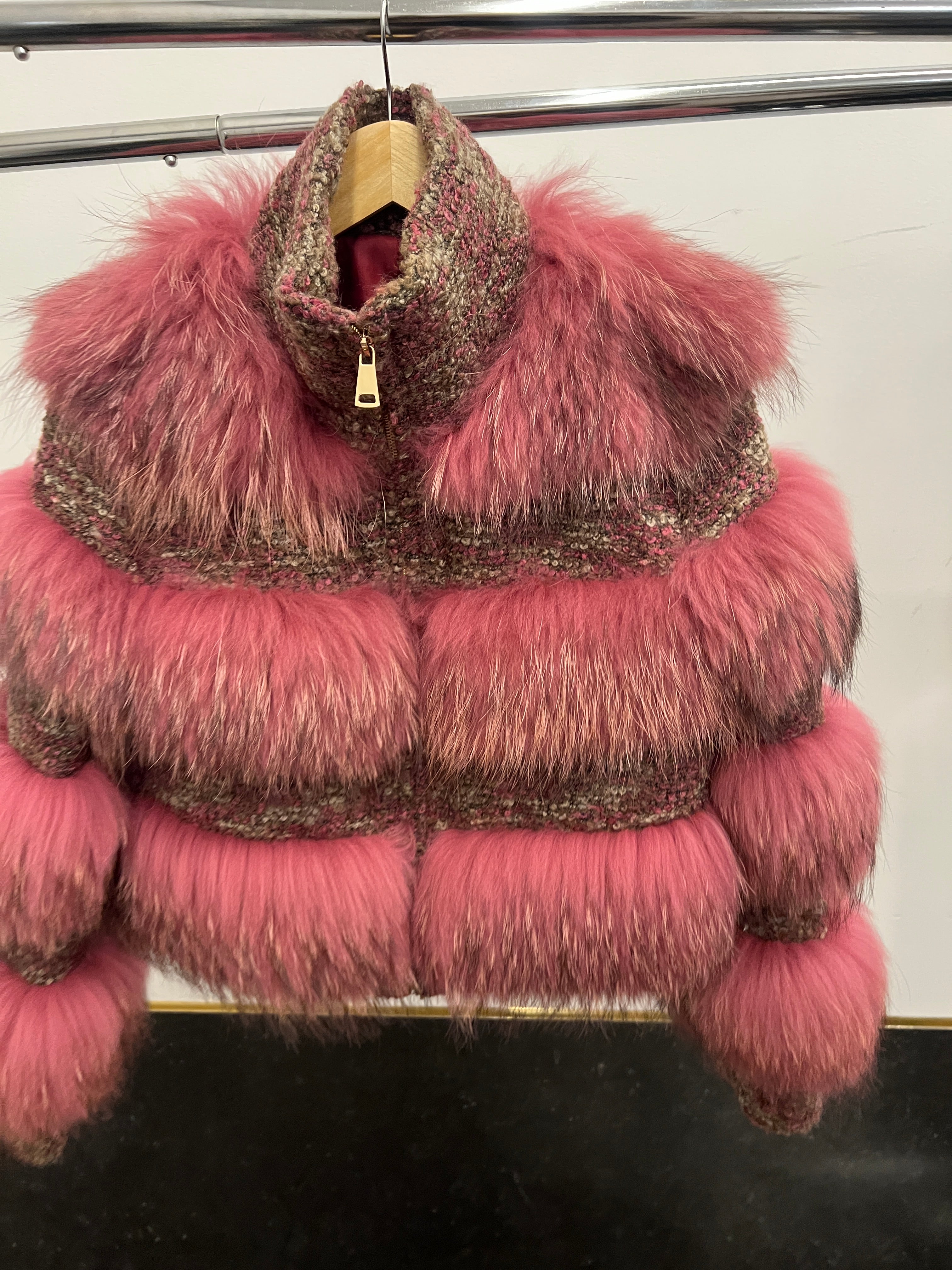 Genuine Fur & Tweed Coat - The Vault by Sacha
