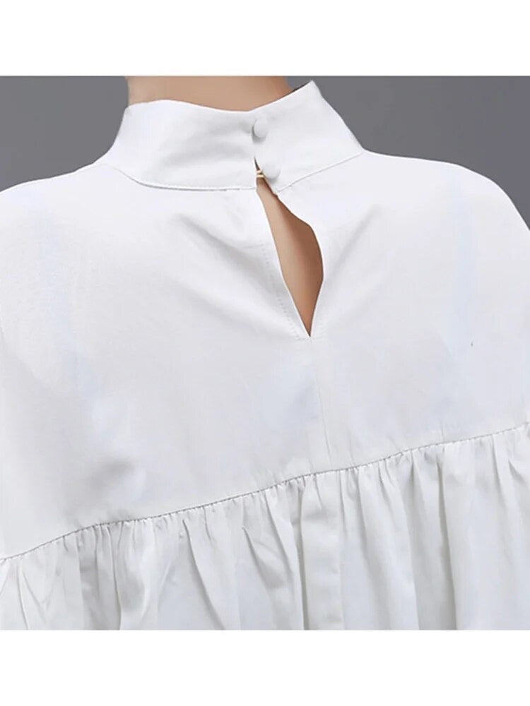 Runched Shirt/Dress White