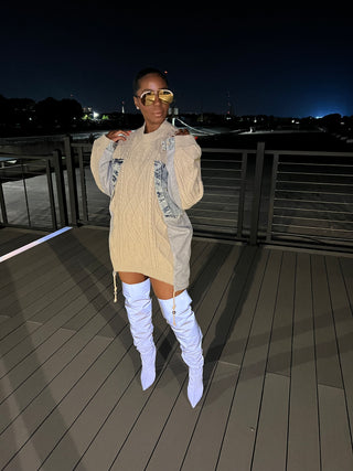 Mixed Media Sweater w. Denim - The Vault by Sacha