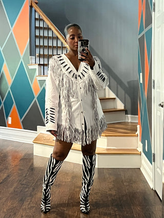 Genuine Leather Fringe Top/Dress