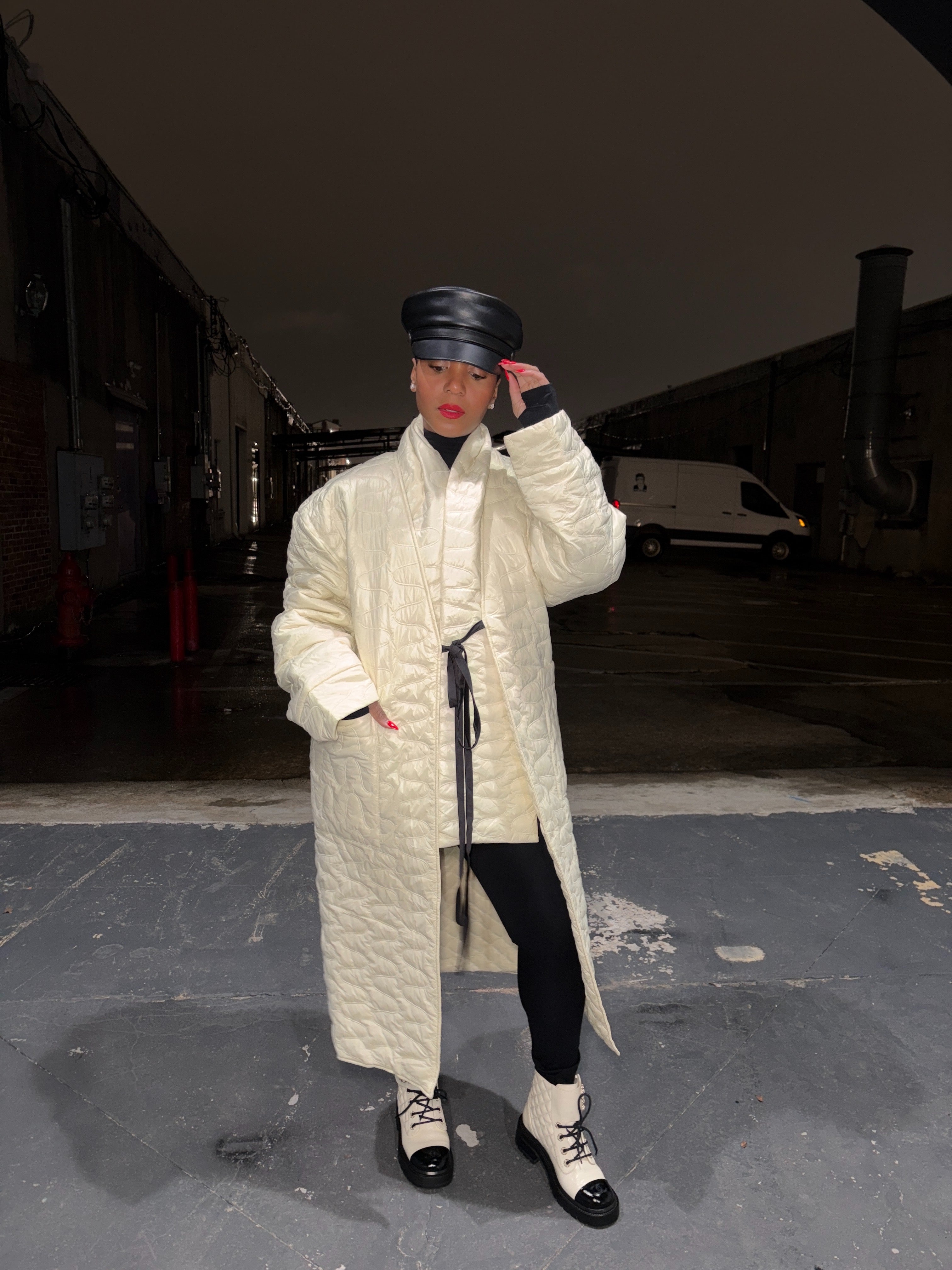 Quilted kimono coat with scarf - The Vault by Sacha