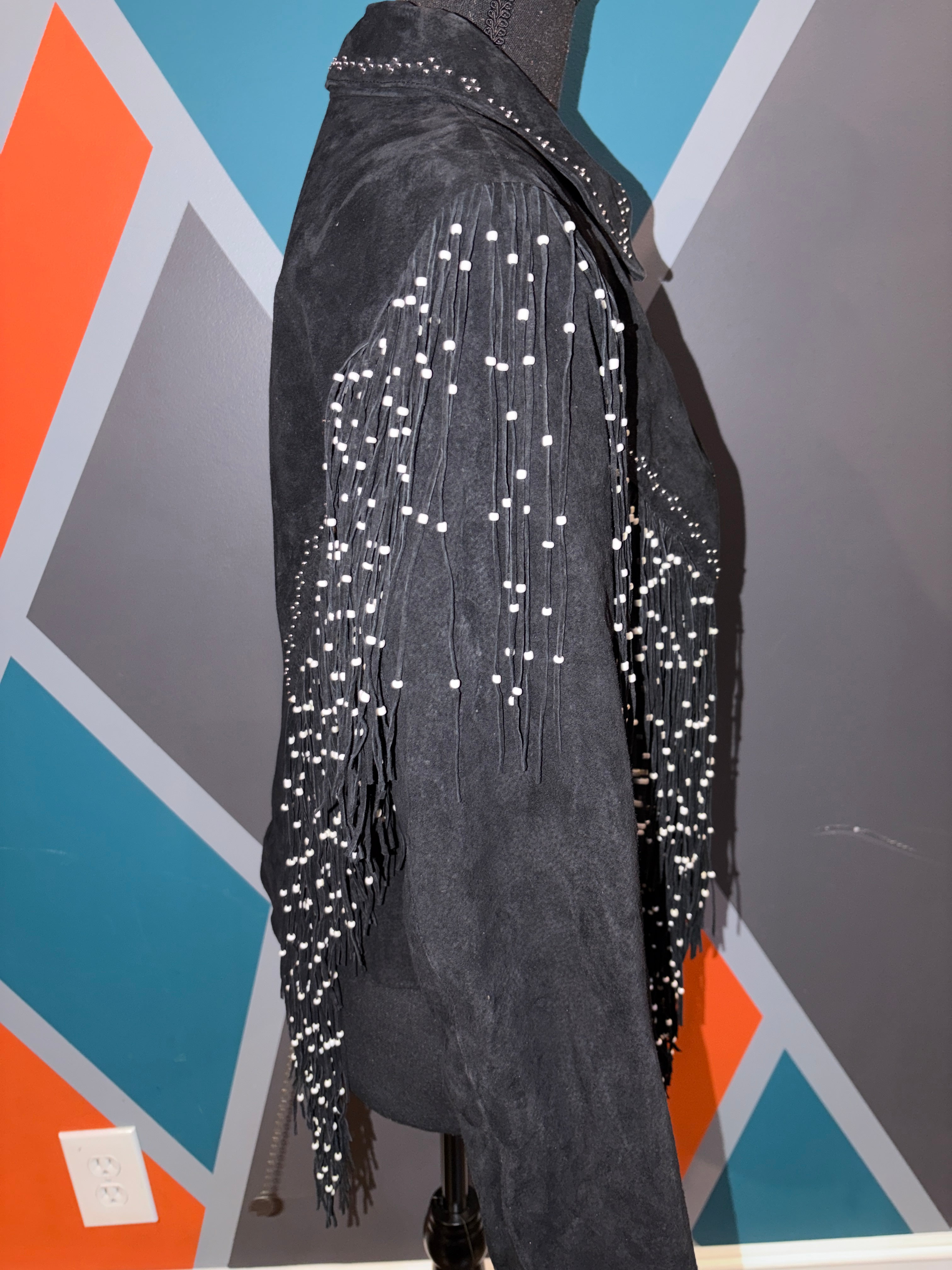Beaded Fringe Suede Jacket - The Vault by Sacha