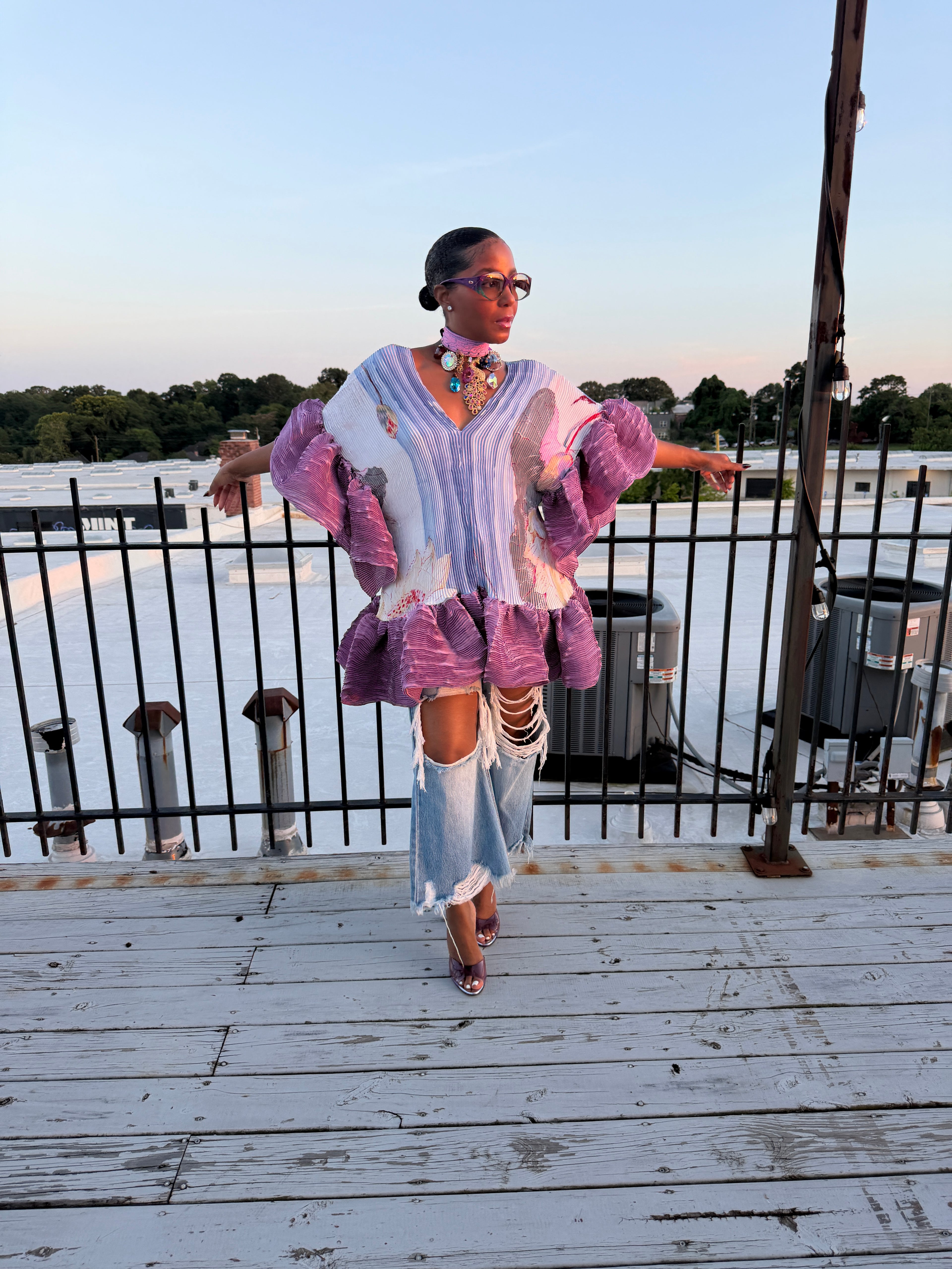 Bohemian Bloom ruffle tunic