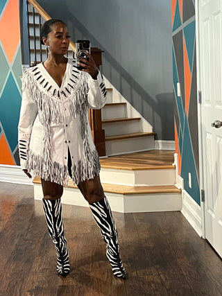 Genuine Leather Fringe Top/Dress
