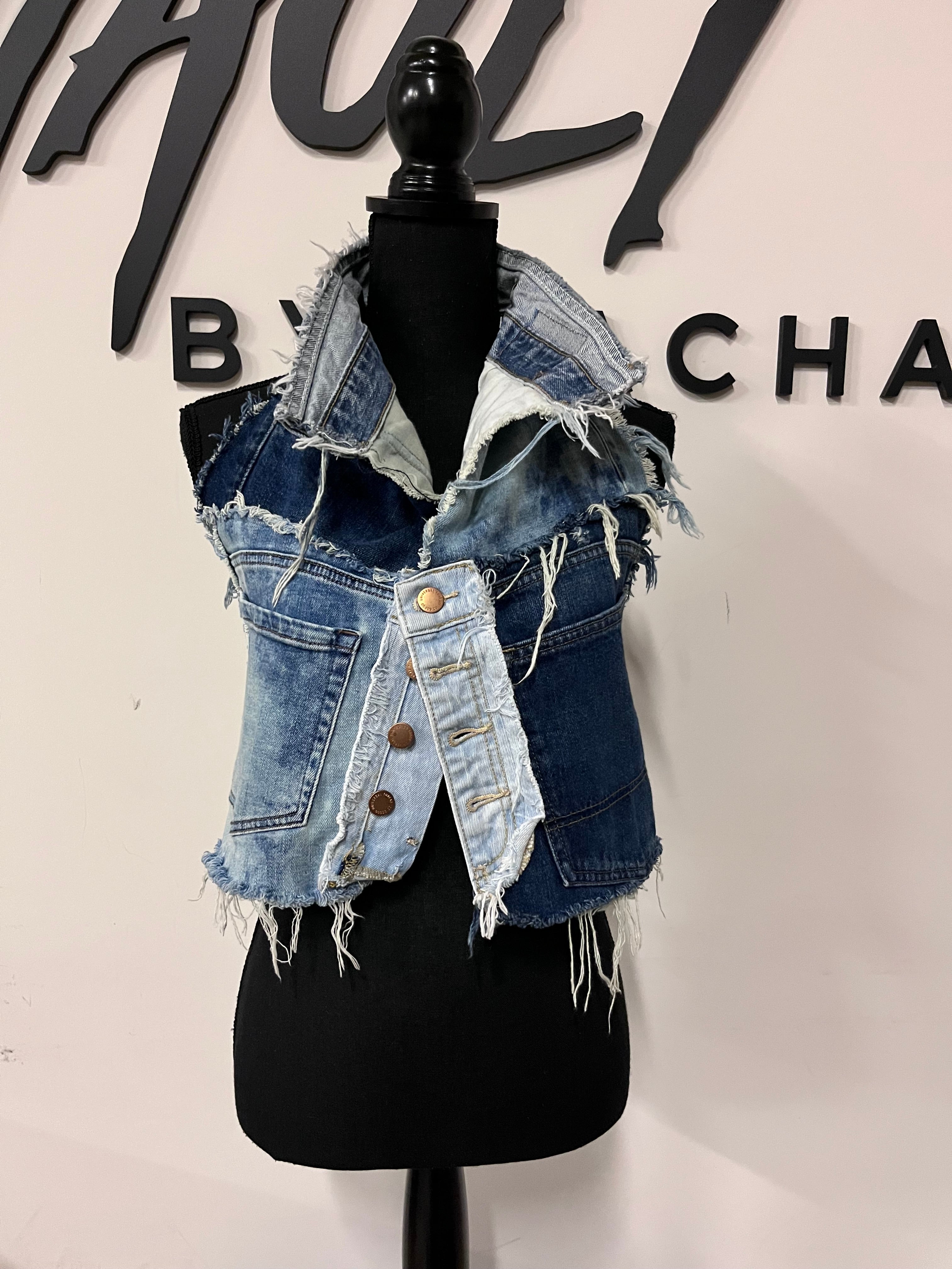 Custom Multi Denim Halter Top - The Vault by Sacha