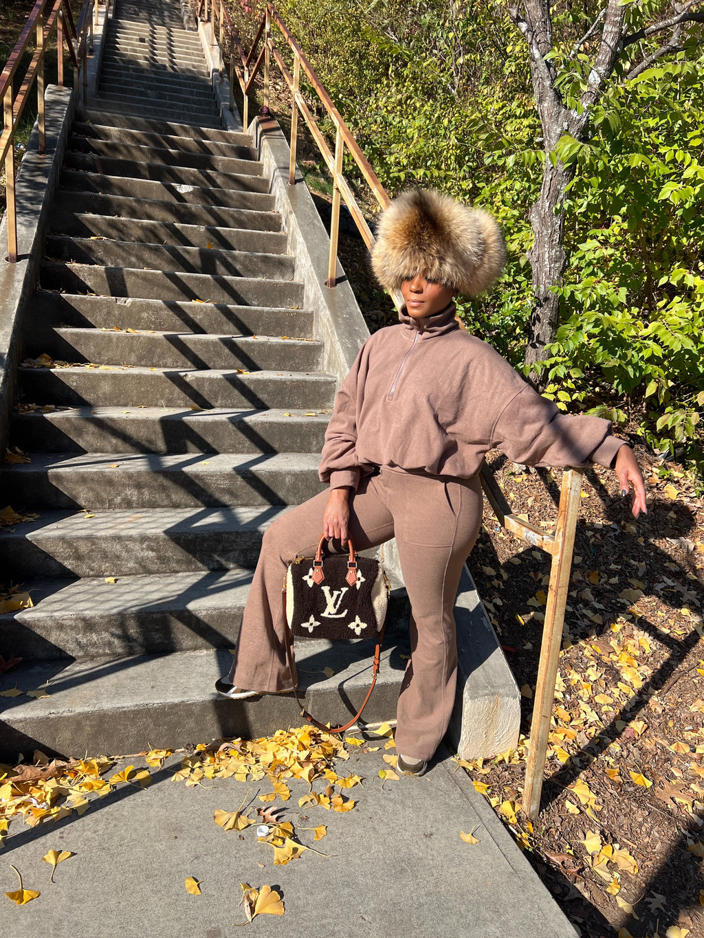 Brown Genuine Leather & Fox Fur Trapper Hat - The Vault by Sacha