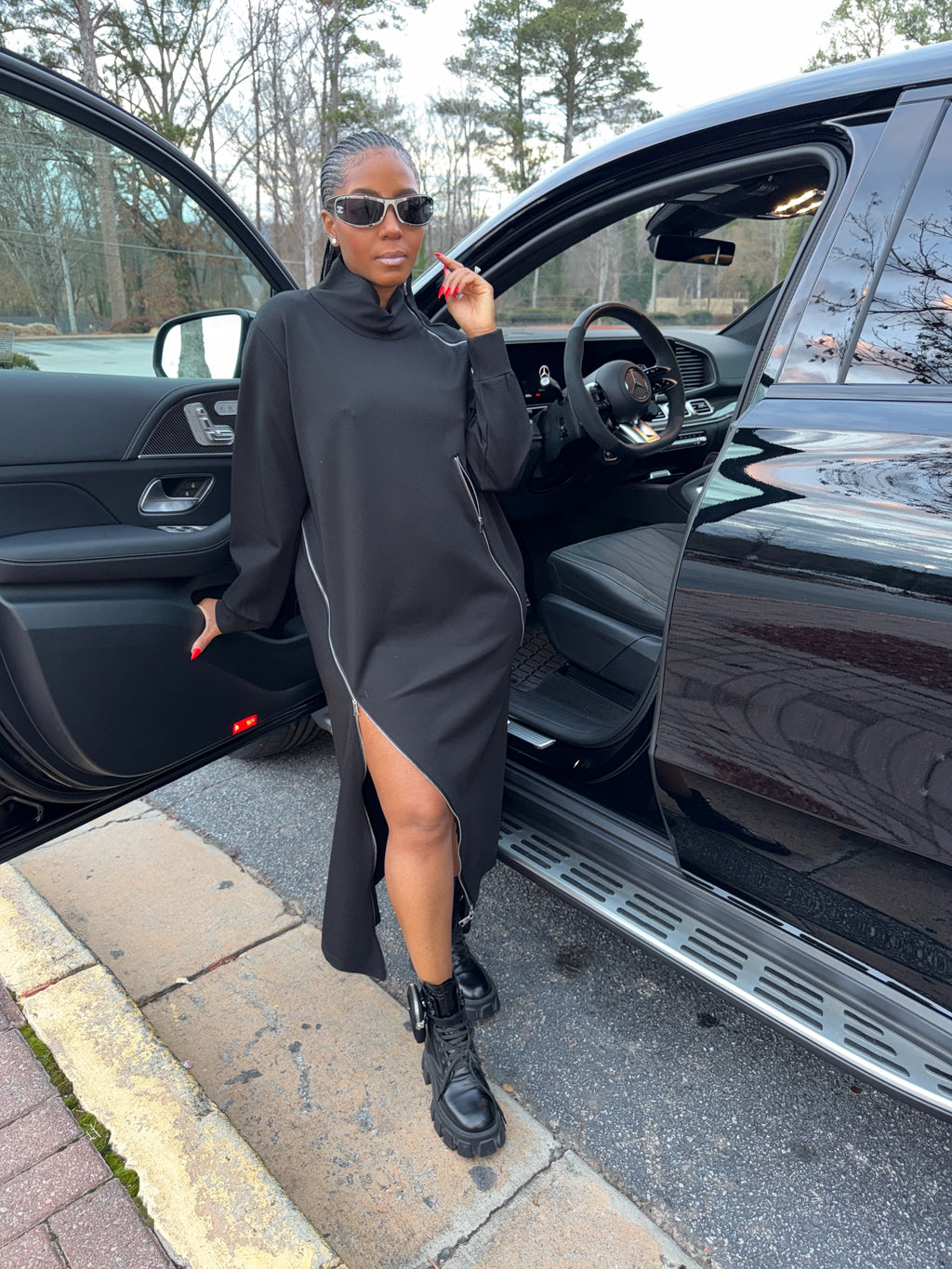 Zipper Pullover Dress w/pockets - The Vault by Sacha