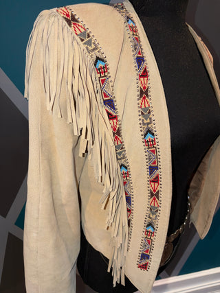 Aztec Fringe Suede Leather Jacket