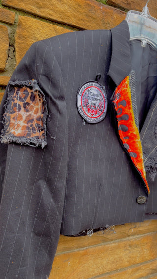 Custom Hot Girl Stripes Crop Blazer