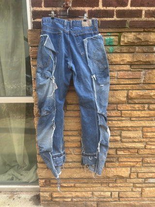 Custom Destructed Chaps Denim