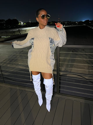 Mixed Media Sweater w. Denim - The Vault by Sacha