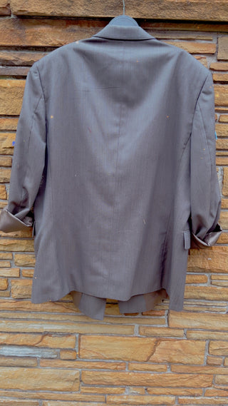 Custom Gray Patchwork Blazer