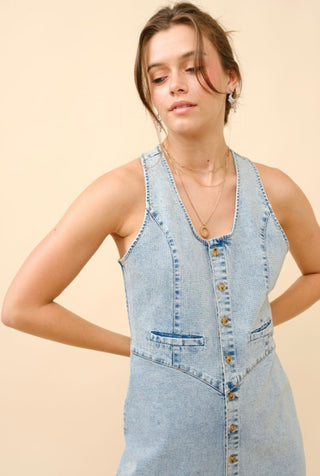 Blue Denim Midi Dress - The Vault by Sacha
