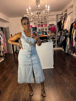 Blue Denim Midi Dress - The Vault by Sacha