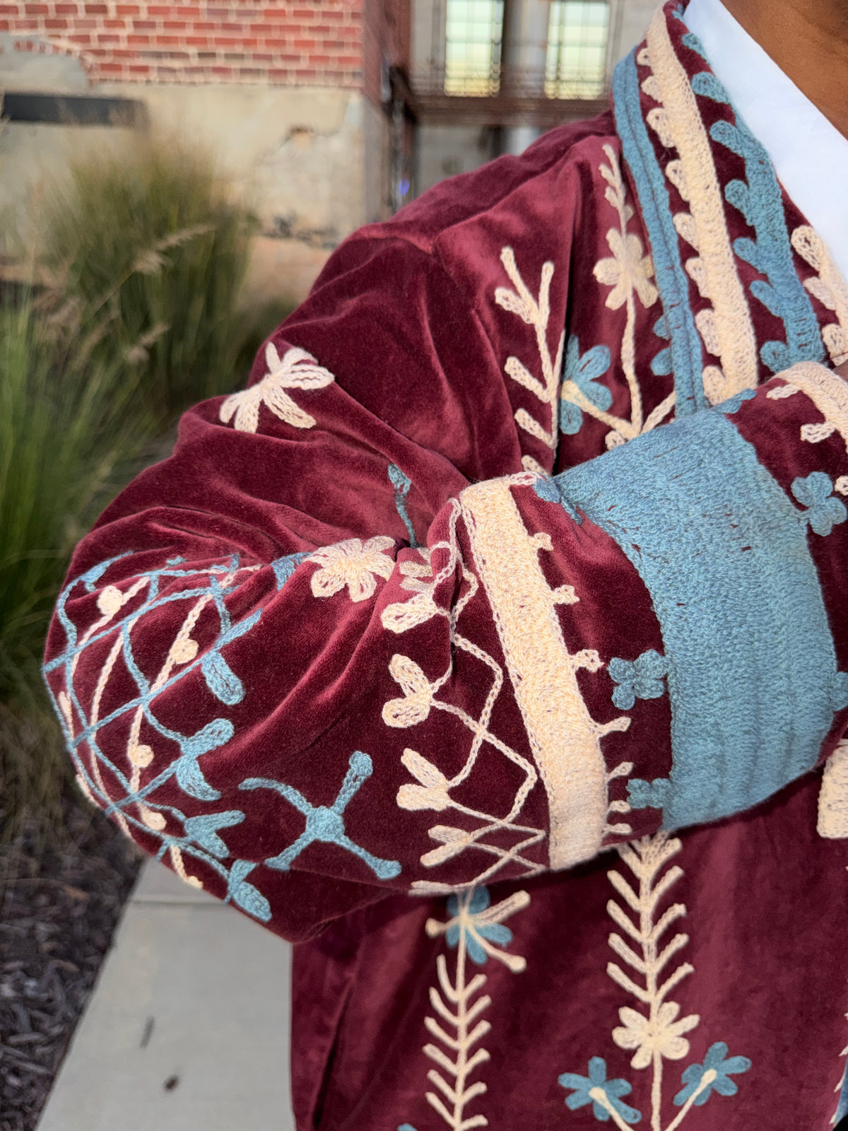 The Bordeaux embroidered duster